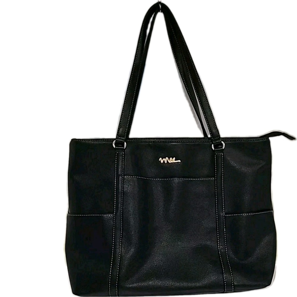 Laptop Tote Bag Faux Leather 15.6" Computer Travel Carry Attach NNEE Classic
